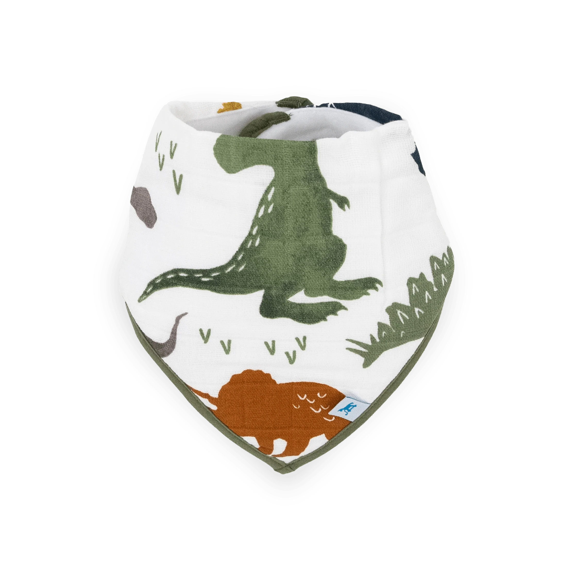 Cotton Muslin + Fleece Bandana Bib 4 Pack - Dino Friends Little Unicorn Lil Tulips