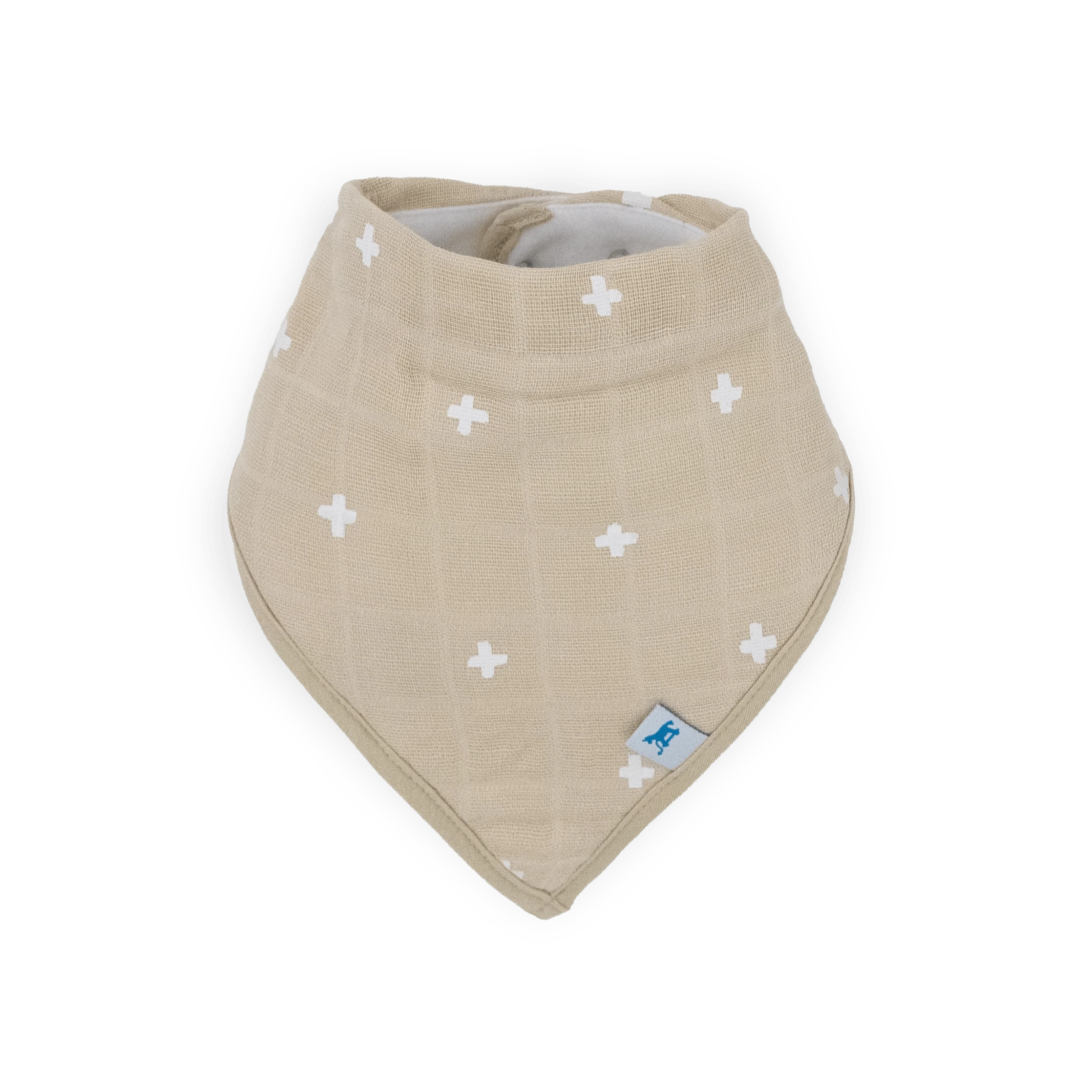 Cotton Muslin + Fleece Bandana Bib 4 Pack - Taupe Cross Little Unicorn Lil Tulips