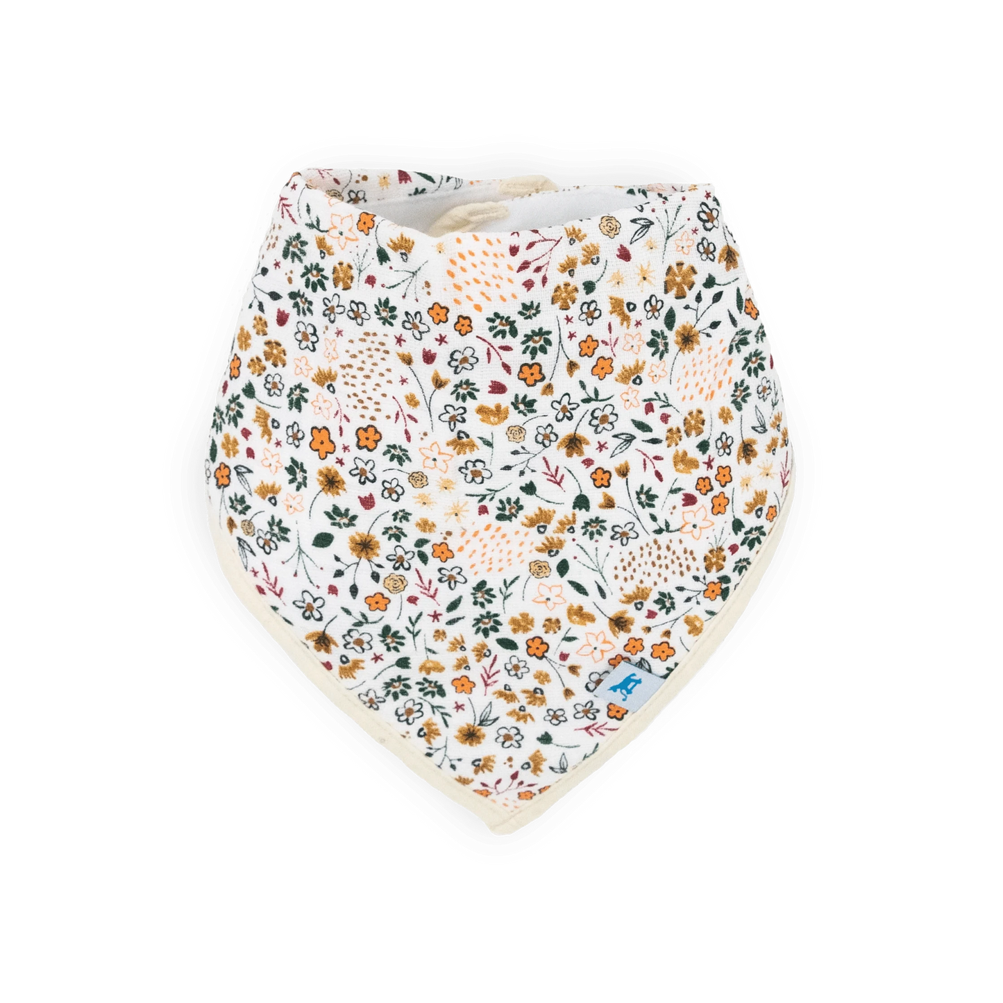 Cotton Muslin + Fleece Bandana Bib 4 Pack - Vintage Floral Little Unicorn Lil Tulips