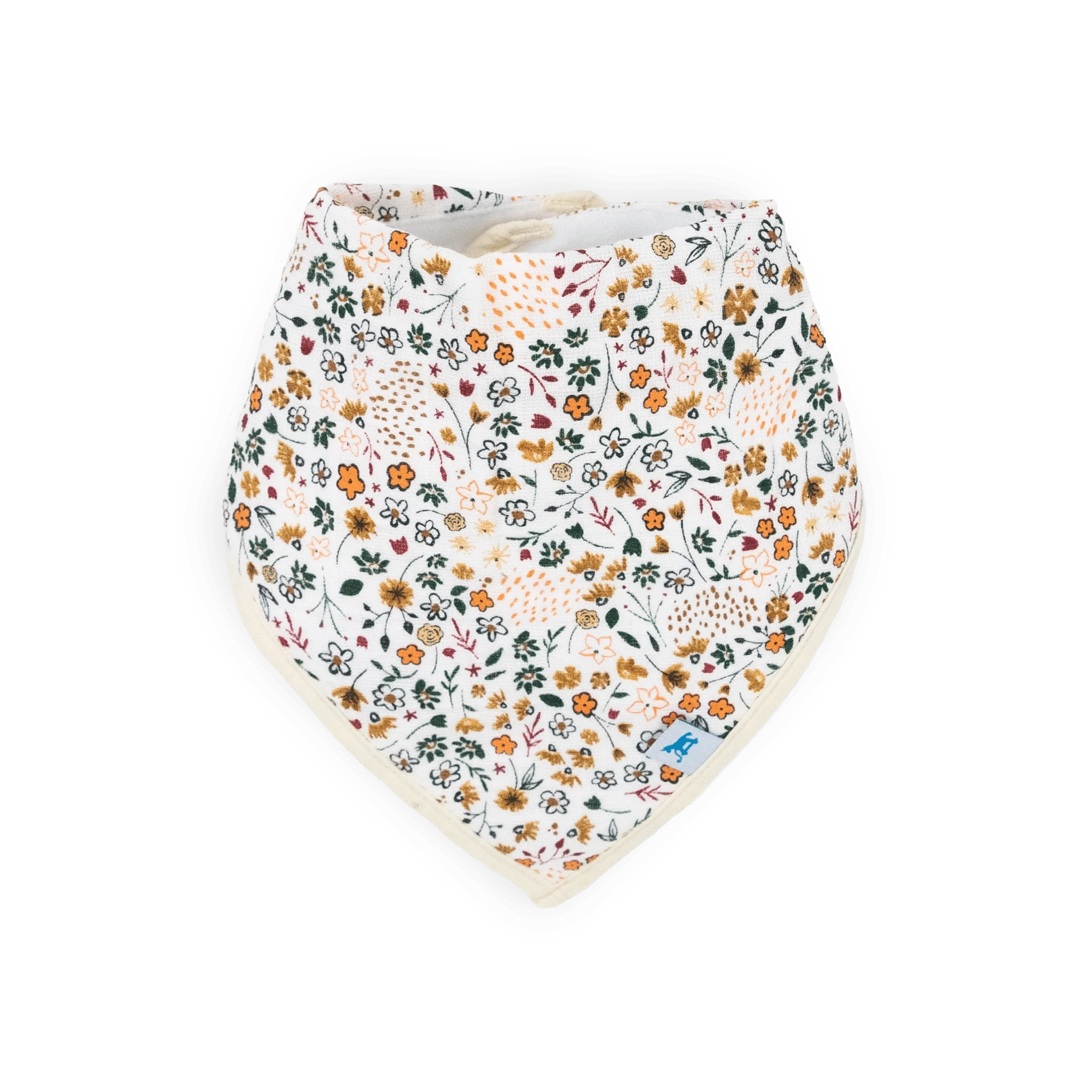Cotton Muslin + Fleece Bandana Bib 4 Pack - Vintage Floral Little Unicorn Lil Tulips