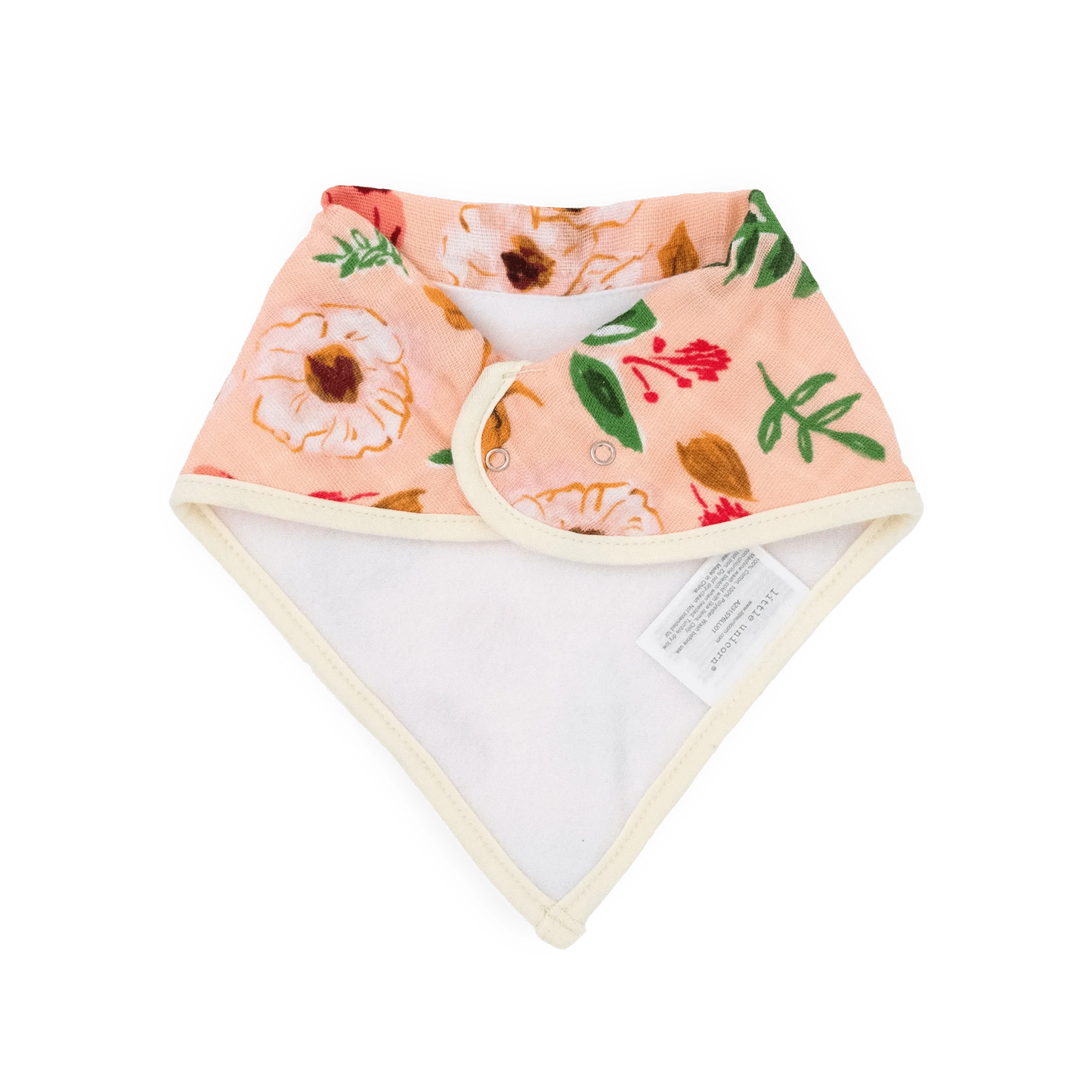 Cotton Muslin + Fleece Bandana Bib 4 Pack - Vintage Floral Little Unicorn Lil Tulips