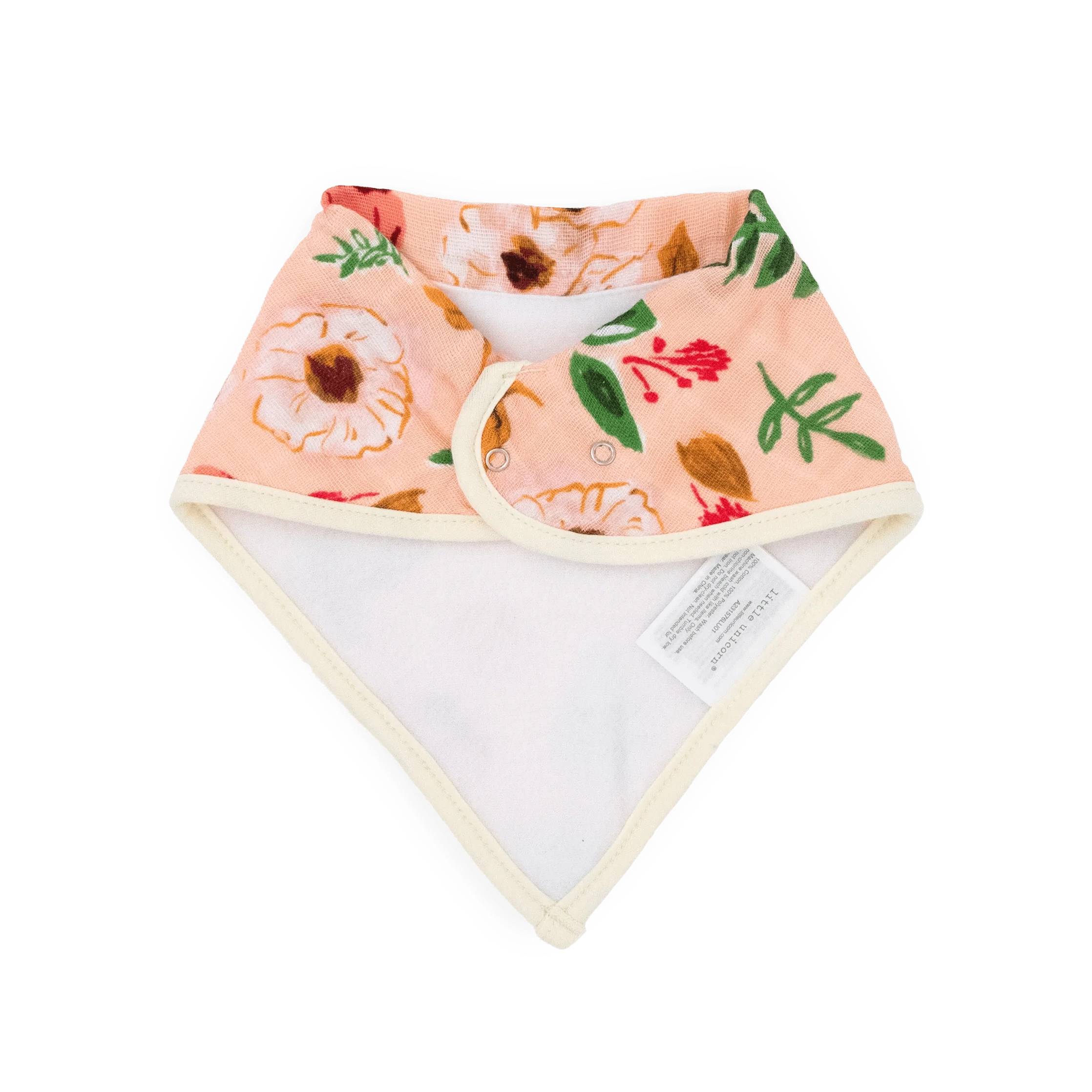 Cotton Muslin + Fleece Bandana Bib 4 Pack - Vintage Floral Little Unicorn Lil Tulips