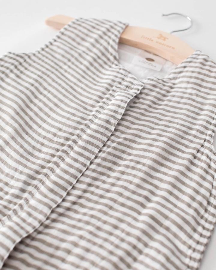 Cotton Muslin Sleep Bag - Grey Stripe Little Unicorn Lil Tulips