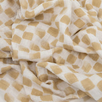 Cotton Muslin Swaddle Blanket - Adobe Checker Little Unicorn Lil Tulips