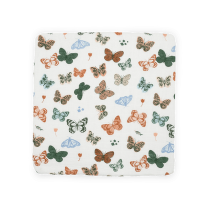 Cotton Muslin Swaddle Blanket - Butterflies Little Unicorn Lil Tulips