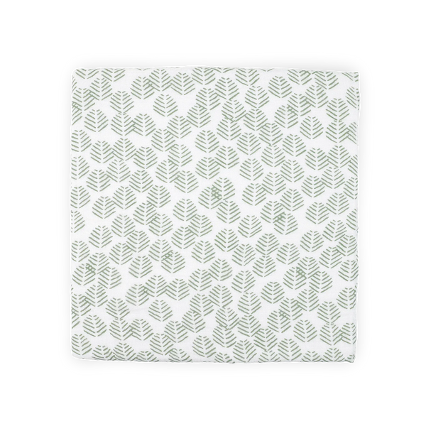 Cotton Muslin Swaddle Blanket - Leaf Motif Little Unicorn Lil Tulips