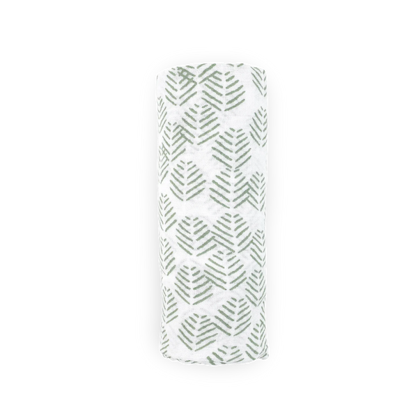 Cotton Muslin Swaddle Blanket - Leaf Motif Little Unicorn Lil Tulips
