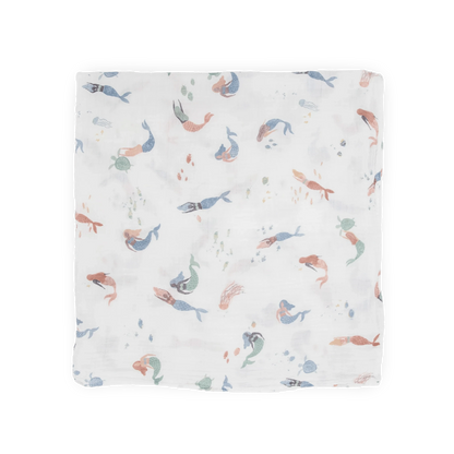 Cotton Muslin Swaddle Blanket - Mermaids Little Unicorn Lil Tulips