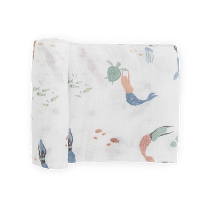 Cotton Muslin Swaddle Blanket - Mermaids Little Unicorn Lil Tulips