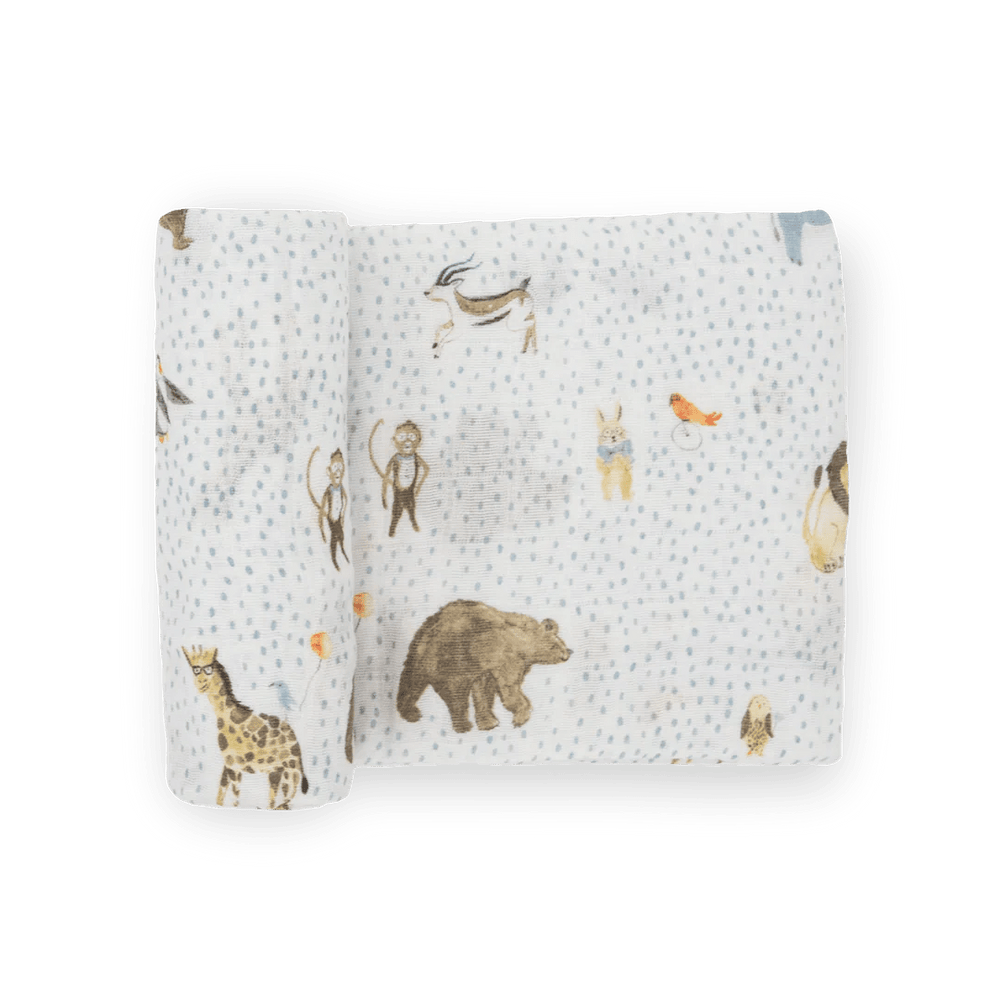 Cotton Muslin Swaddle Blanket - Party Animals Little Unicorn Lil Tulips