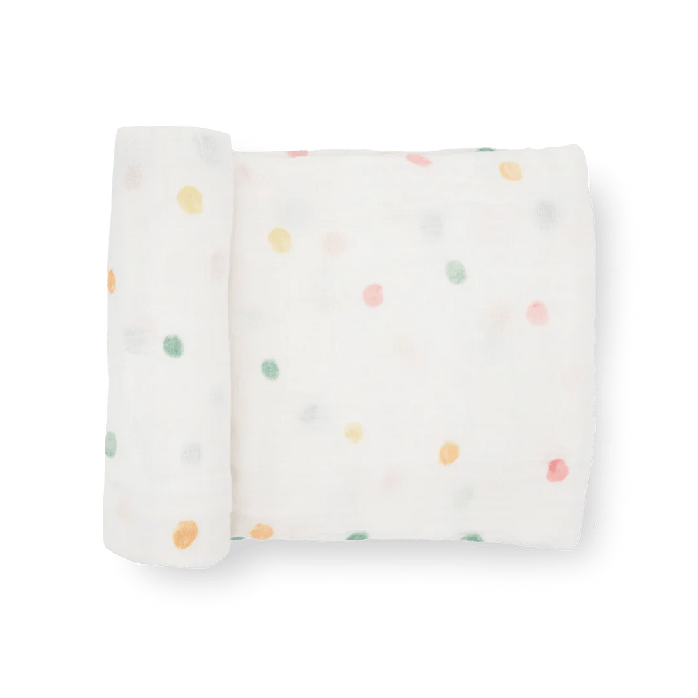 Cotton Muslin Swaddle Blanket - Party Dots Little Unicorn Lil Tulips
