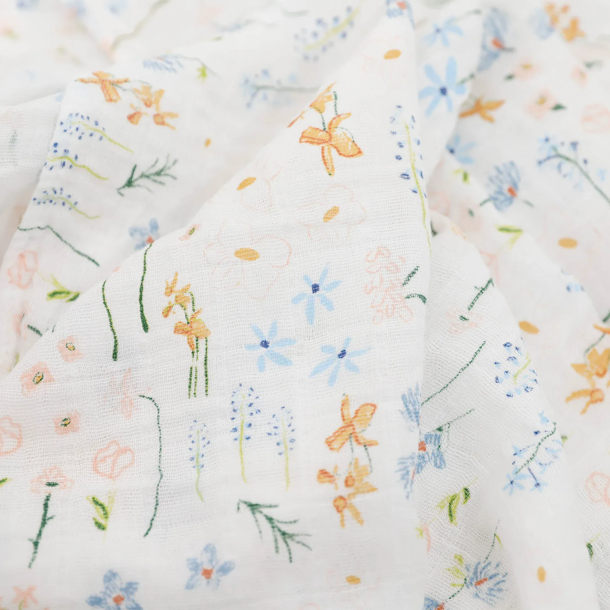 Cotton Muslin Swaddle Blanket - Pastel Petals Little Unicorn Lil Tulips