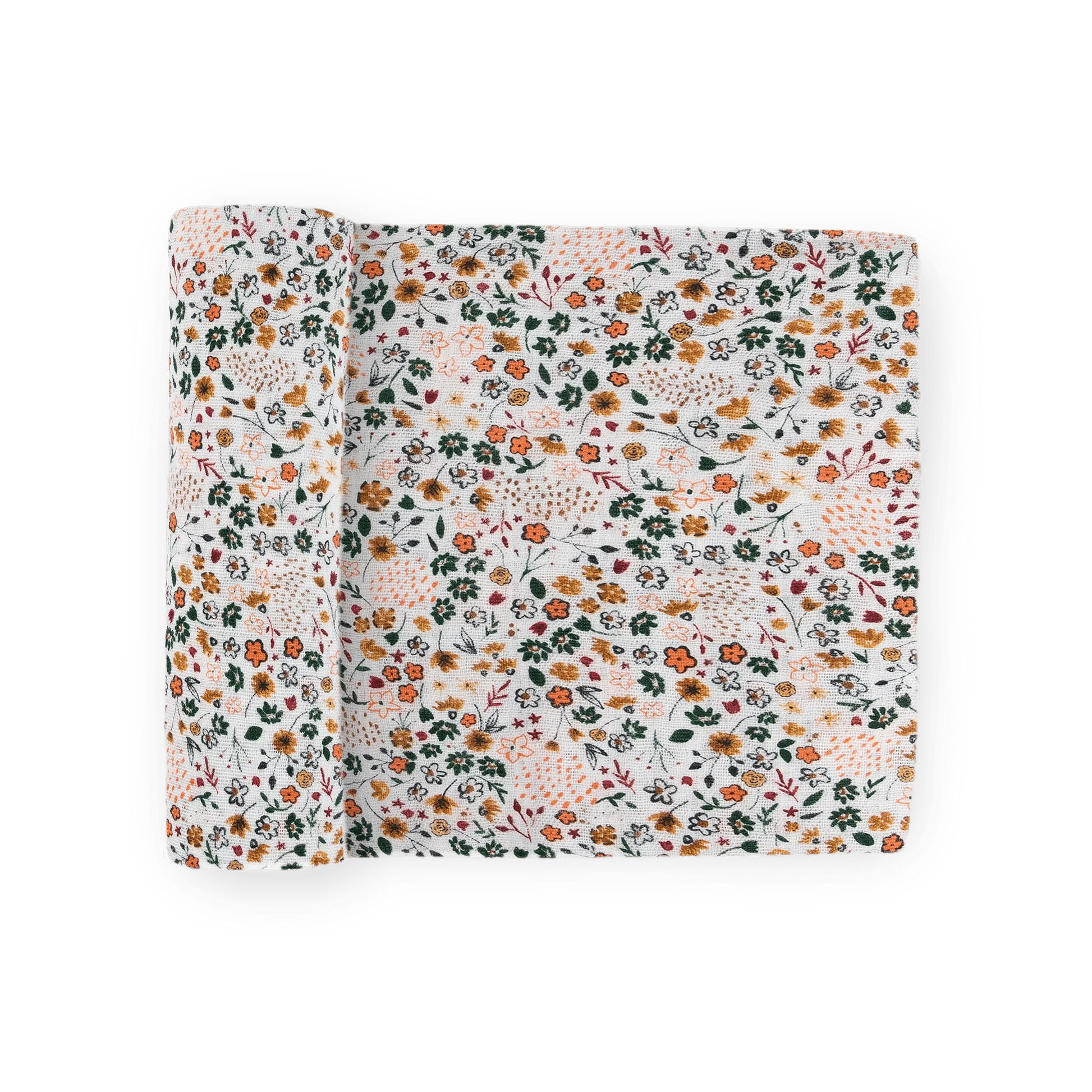 Cotton Muslin Swaddle Blanket - Pressed Petals Little Unicorn Lil Tulips