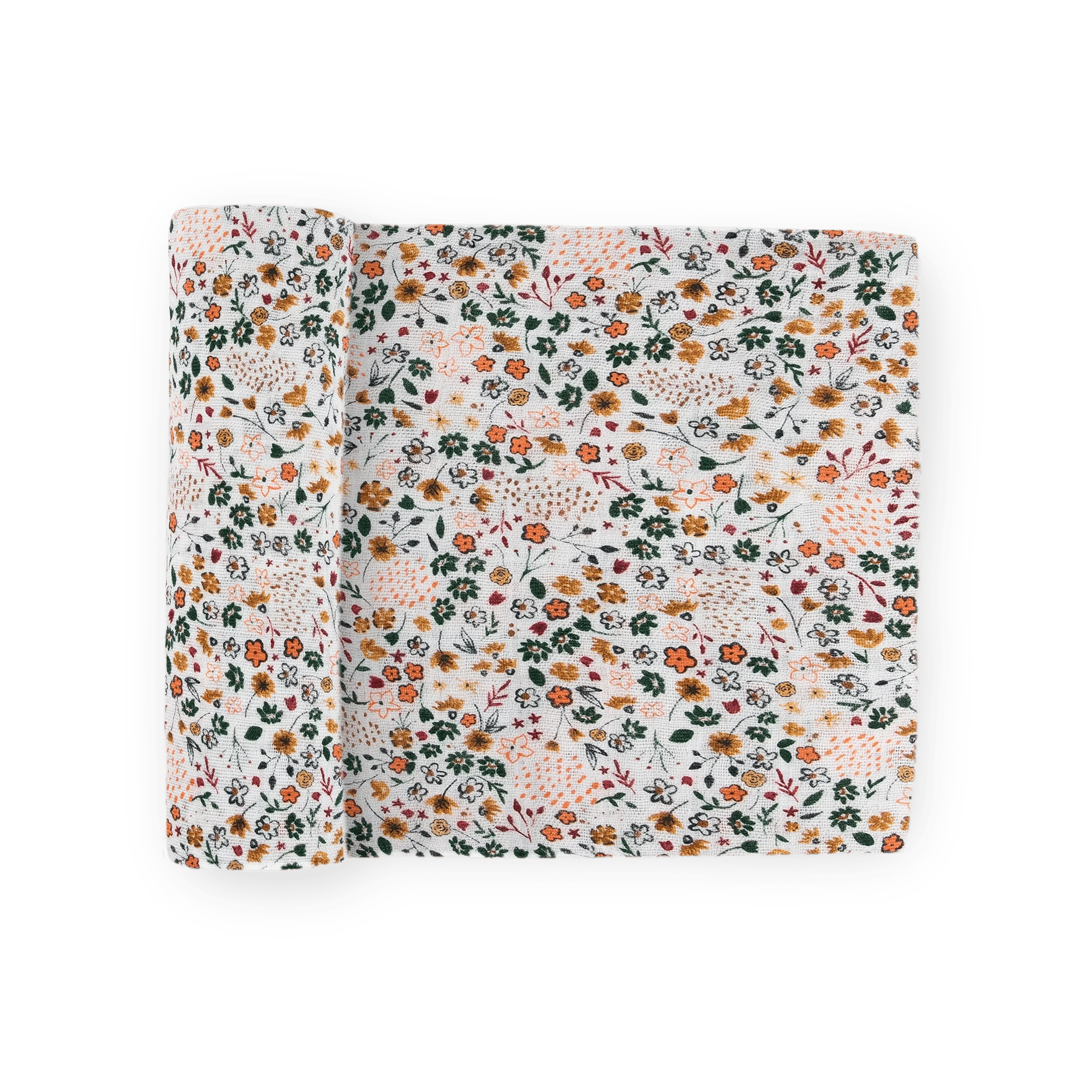 Cotton Muslin Swaddle Blanket - Pressed Petals Little Unicorn Lil Tulips