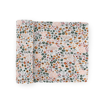 Cotton Muslin Swaddle Blanket - Pressed Petals Little Unicorn Lil Tulips