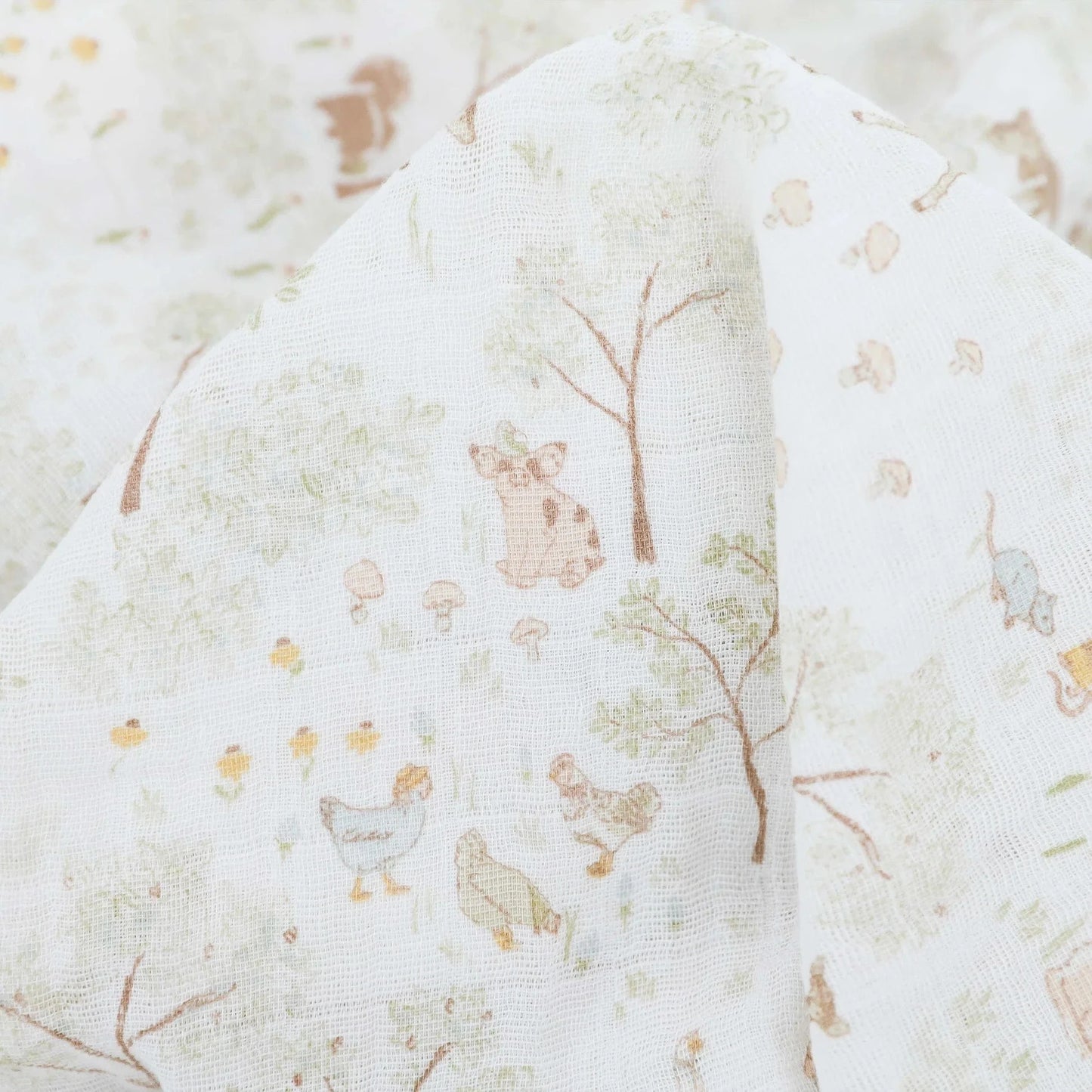 Cotton Muslin Swaddle Blanket - Woodland Friends Little Unicorn Lil Tulips