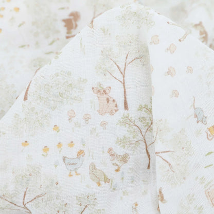 Cotton Muslin Swaddle Blanket - Woodland Friends Little Unicorn Lil Tulips