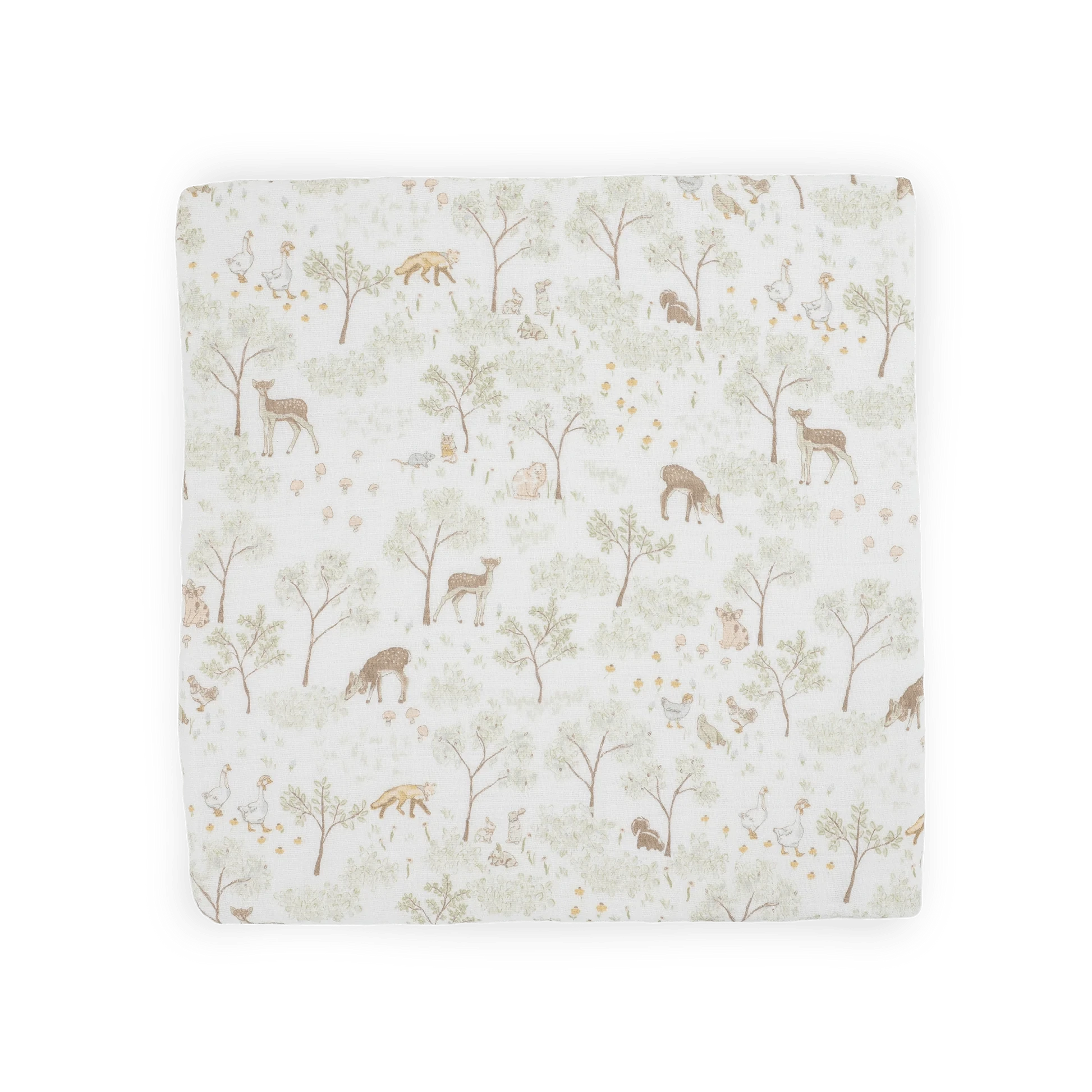 Cotton Muslin Swaddle Blanket - Woodland Friends Little Unicorn Lil Tulips