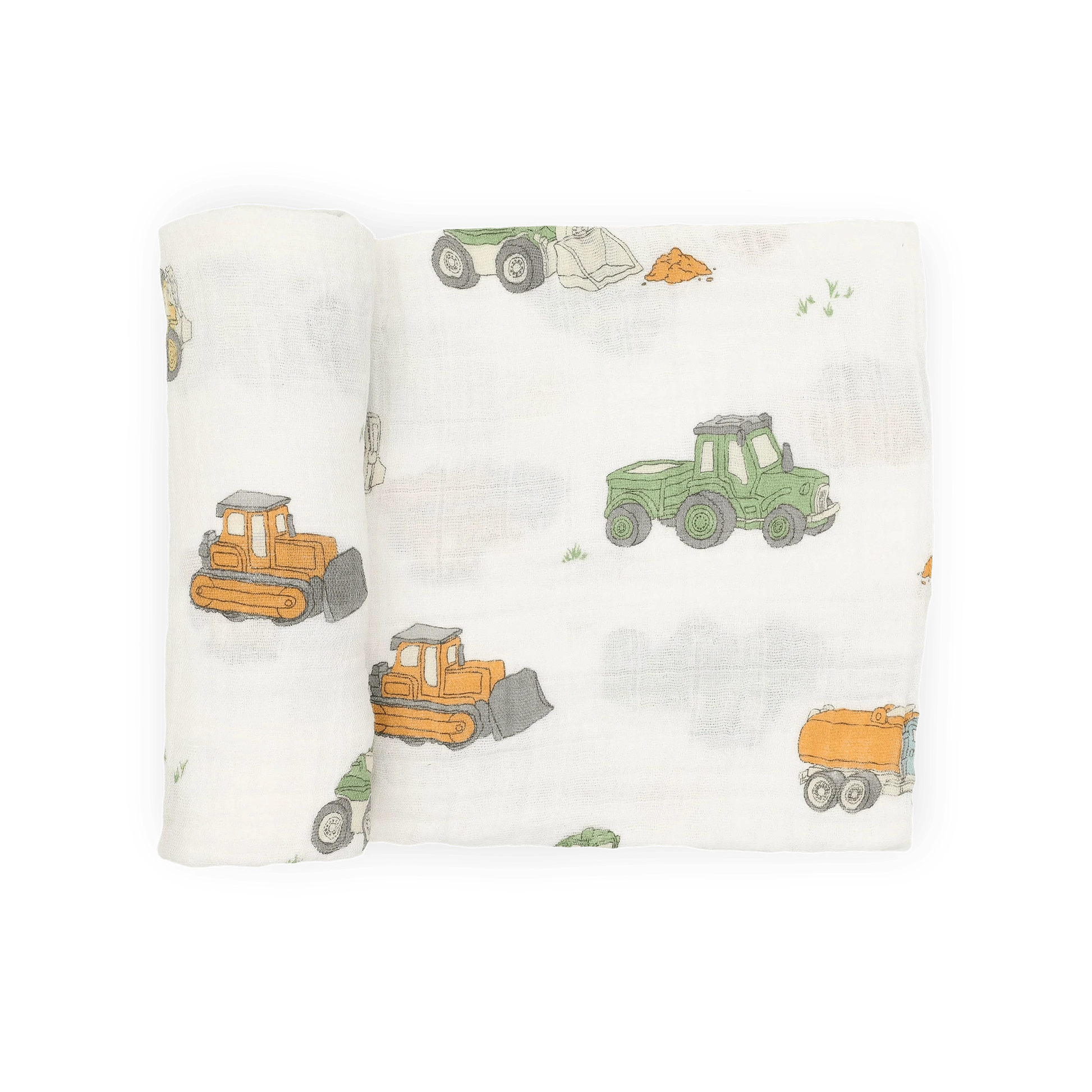 Cotton Muslin Swaddle Blanket - Work Trucks Little Unicorn Lil Tulips
