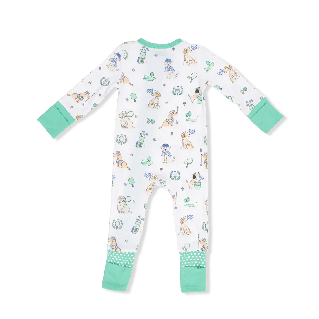 Country Club Dogs - Neutral - 2 Way Zipper Romper Angel Dear Lil Tulips