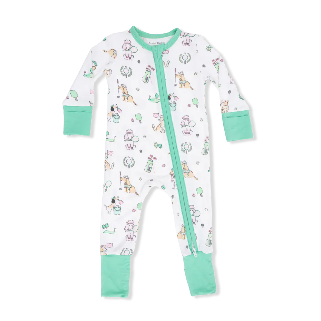 Country Club Dogs - Pink - 2 Way Zipper Romper Angel Dear Lil Tulips