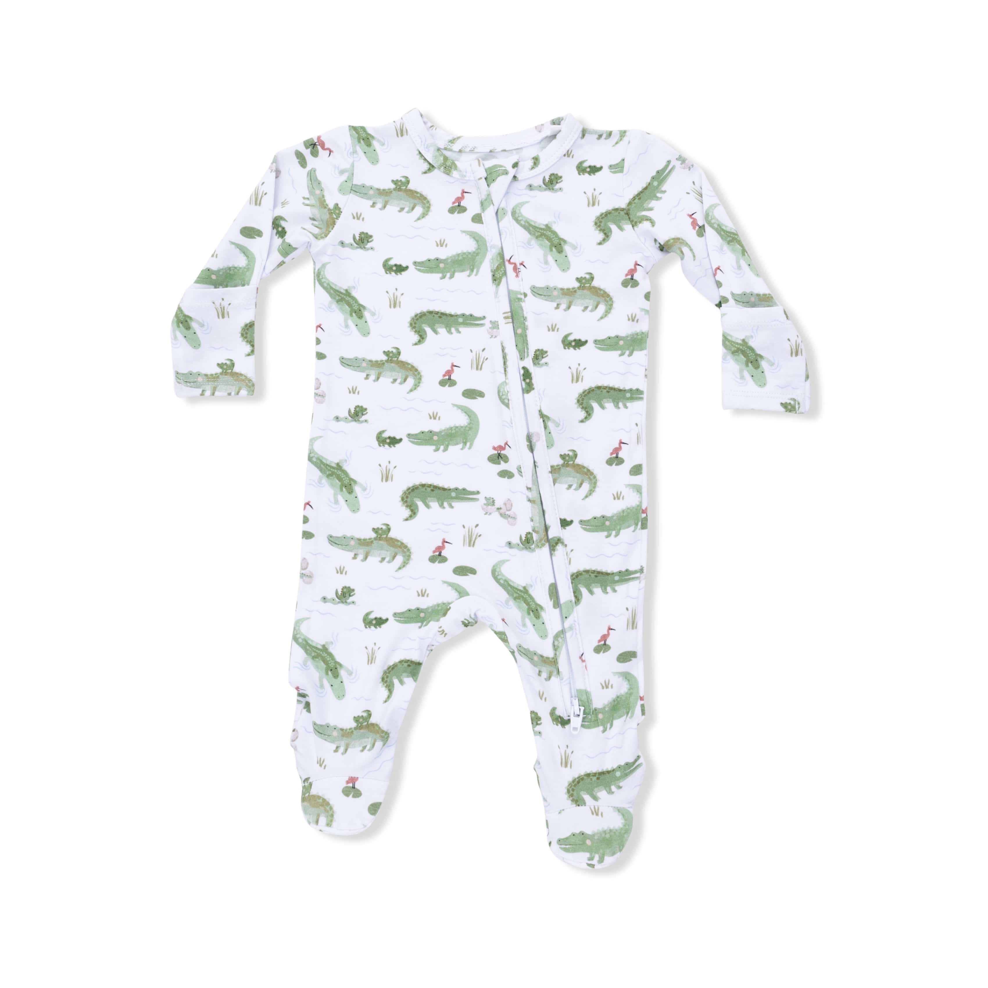 Crayon Alligators - 2 Way Zipper Footie Angel Dear Lil Tulips