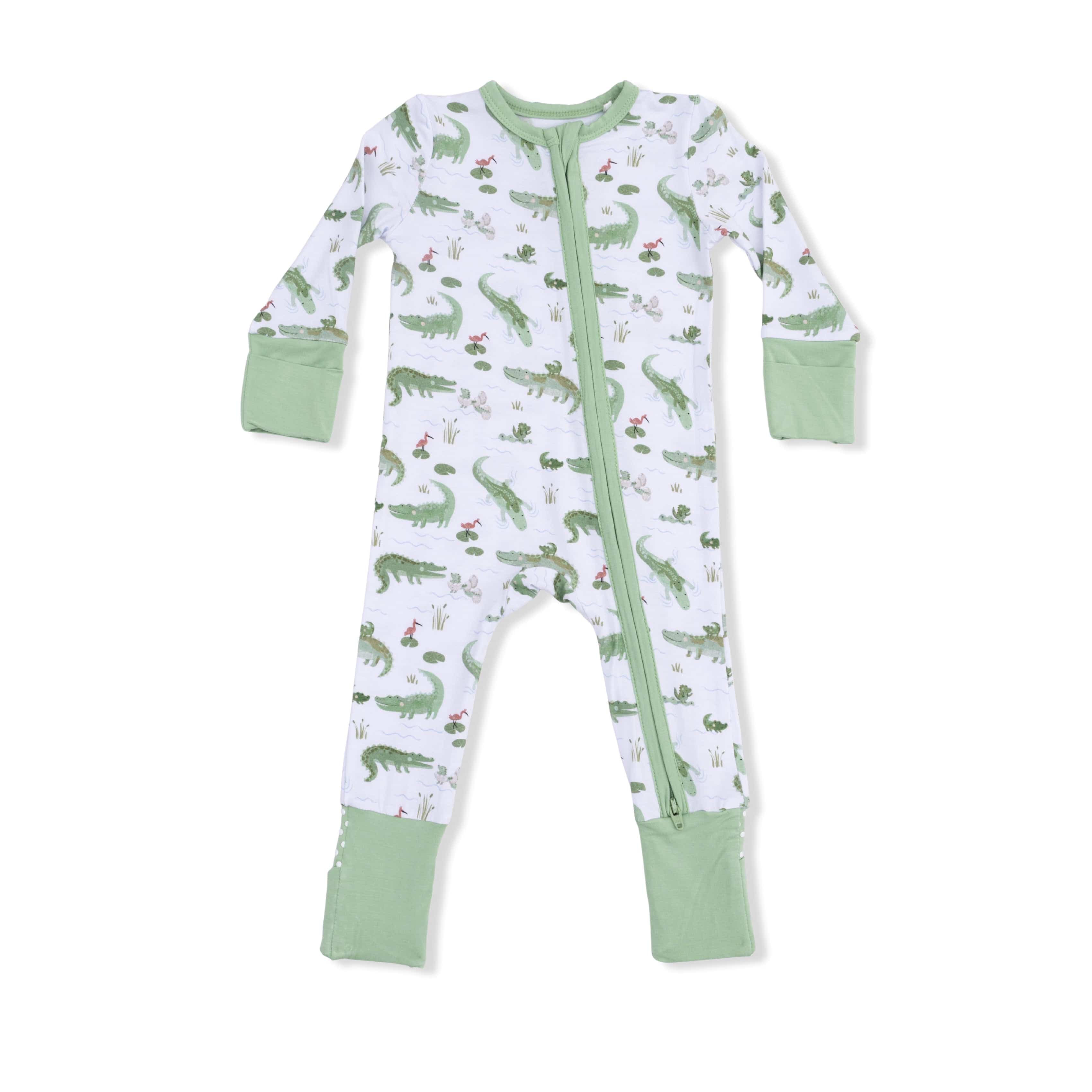 Crayon Alligators - 2 Way Zipper Romper Angel Dear Lil Tulips