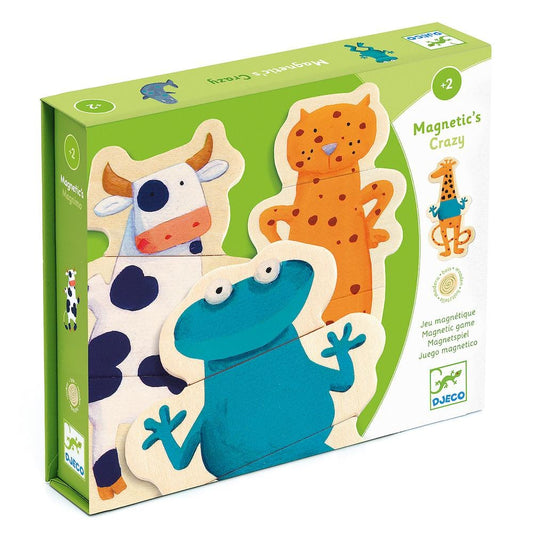 Crazy Animal Mix & Match Wooden Magnets Djeco Lil Tulips