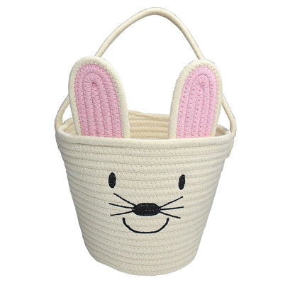 Cream Bunny Rope Easter Basket Emerson and Friends Baskets Lil Tulips