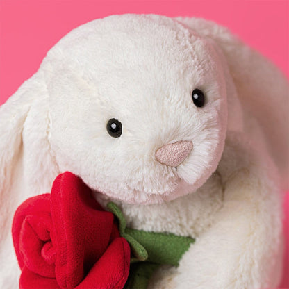 Cream Bunny with Rose Jellycat Lil Tulips