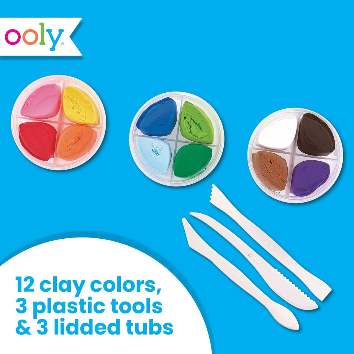 Creatibles Air Dry Clay Kit - Set of 12 Colors OOLY Lil Tulips