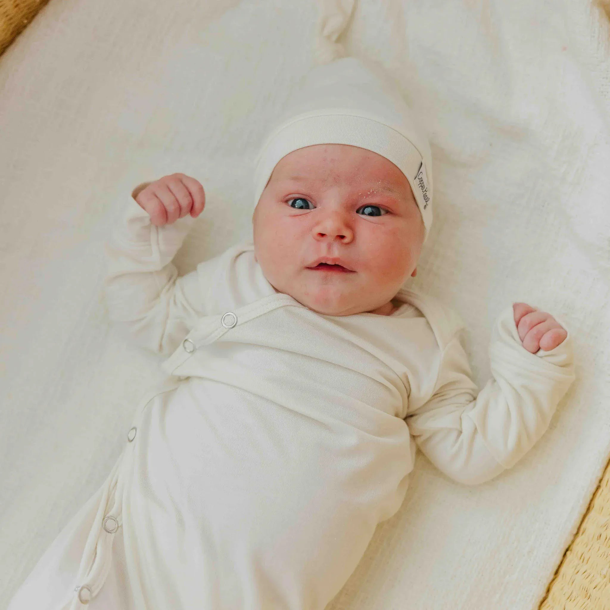 Cru Newborn Knotted Gown Copper Pearl Lil Tulips