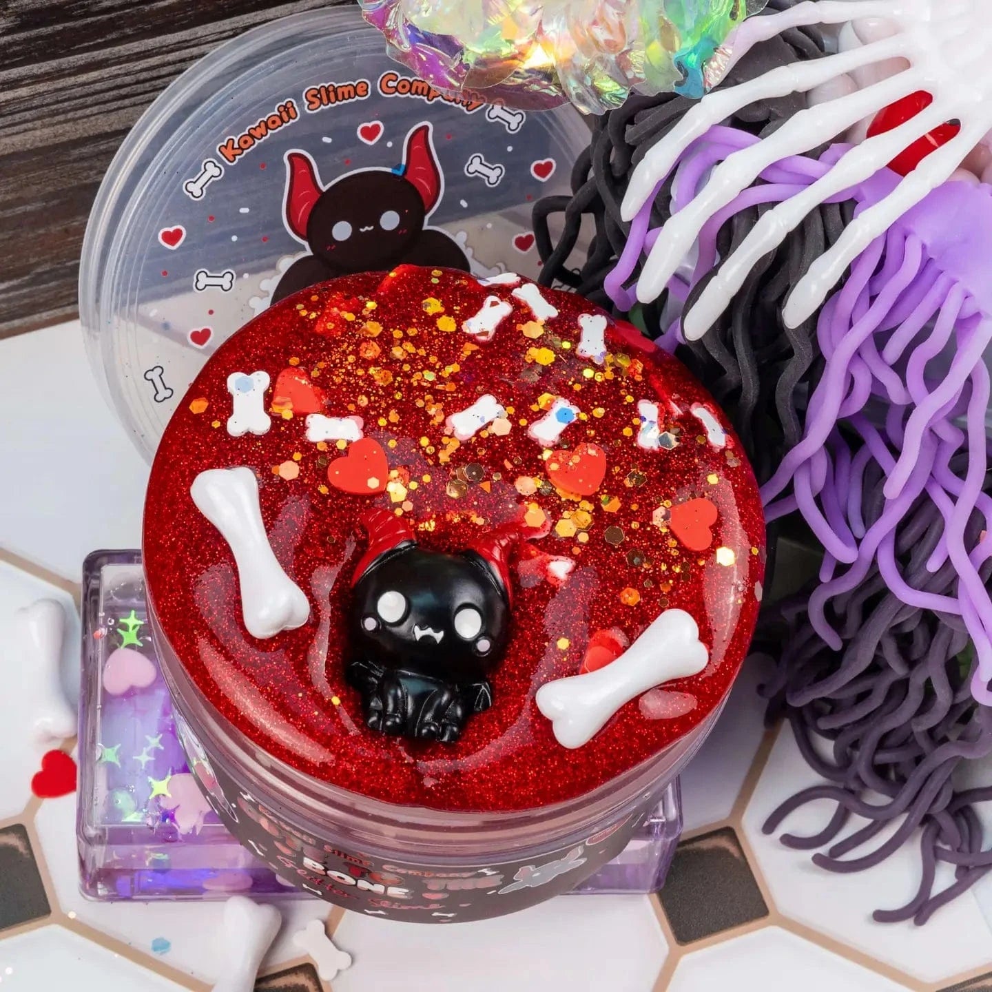 Cute To the Bone Glitter Slime Kawaii Slime Company Lil Tulips