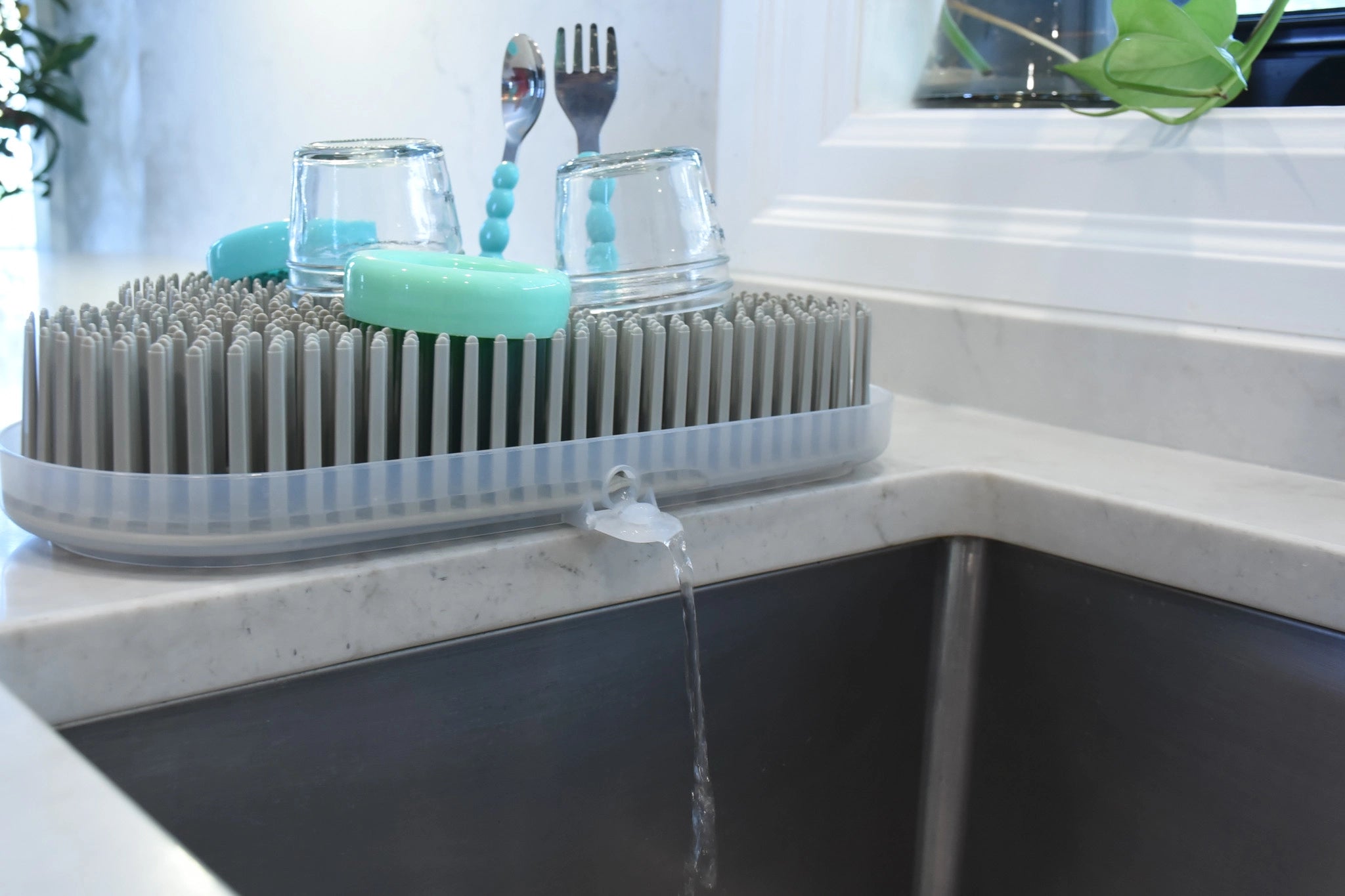 Countertop Baby Bottle Drying Rack and Drainboard