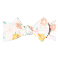 Daisy Knit Headband Bow Copper Pearl Lil Tulips