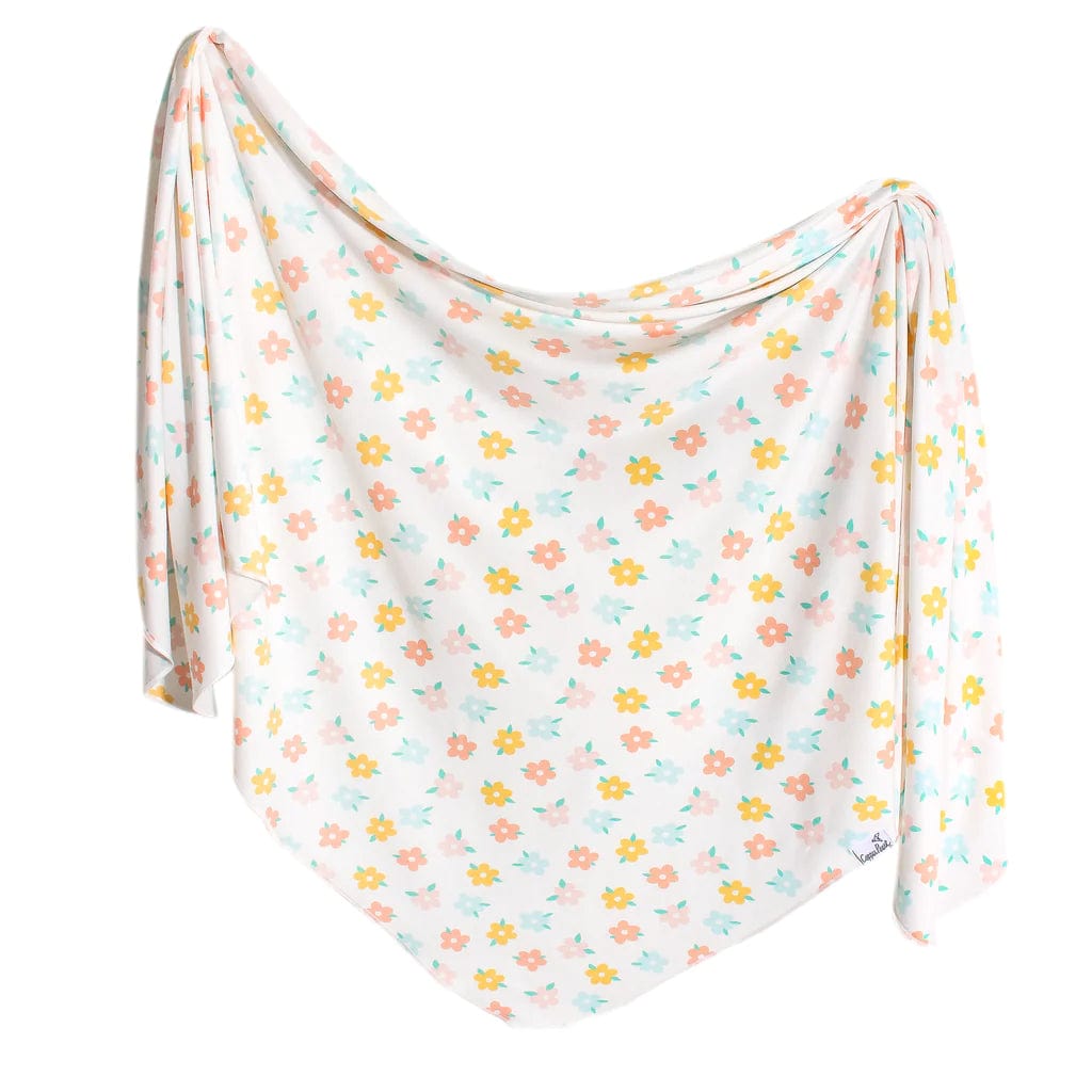 Daisy Knit Swaddle Blanket Copper Pearl Lil Tulips