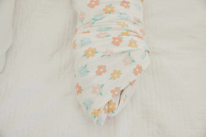 Daisy Knit Swaddle Blanket Copper Pearl Lil Tulips