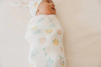Daisy Knit Swaddle Blanket Copper Pearl Lil Tulips