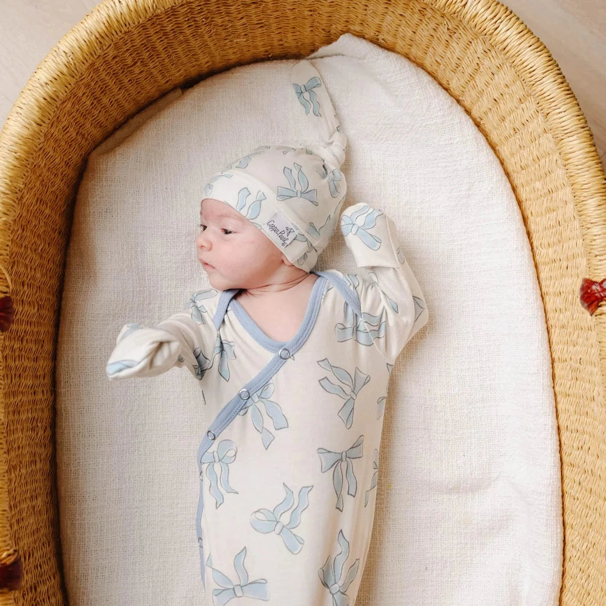 Daphne Newborn Knotted Gown Copper Pearl Lil Tulips