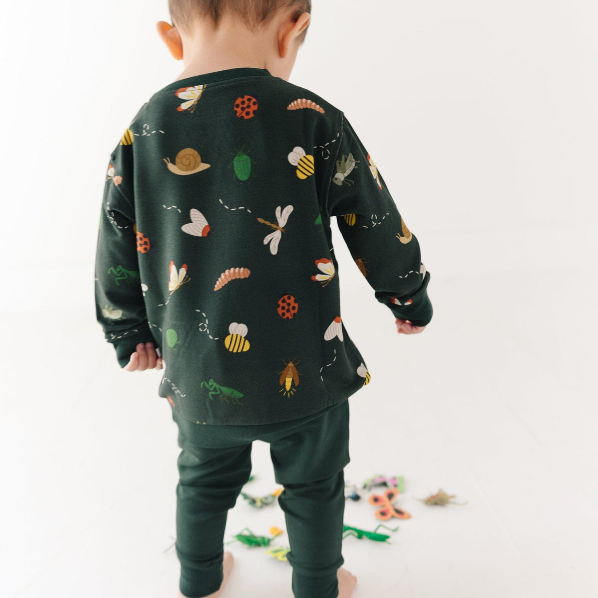 Dark Forest Green Bamboo French Terry Joggers Brave Little Ones Lil Tulips