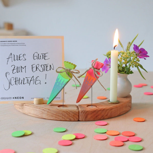 Decorative Figure Neon Pink School Cone Grimm's Lil Tulips