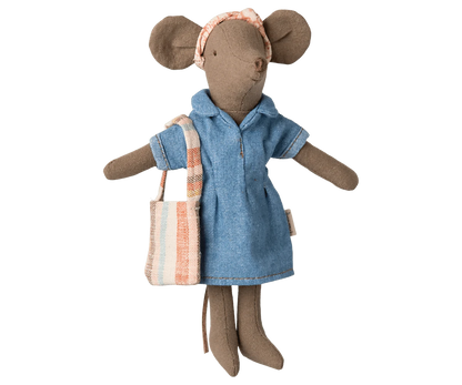 Denim dress and bag, Mum mouse Maileg Lil Tulips