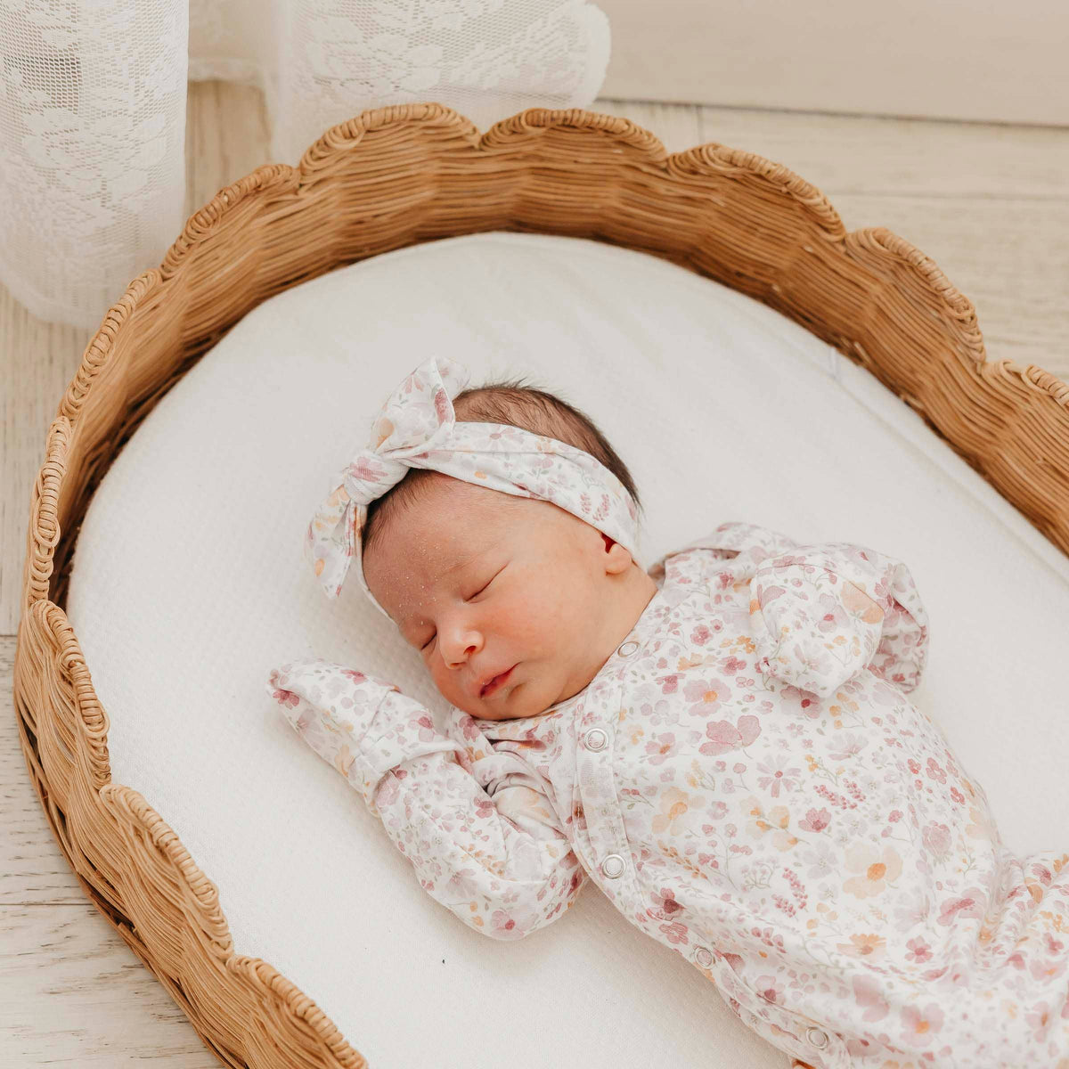 Diana Newborn Knotted Gown Copper Pearl Lil Tulips