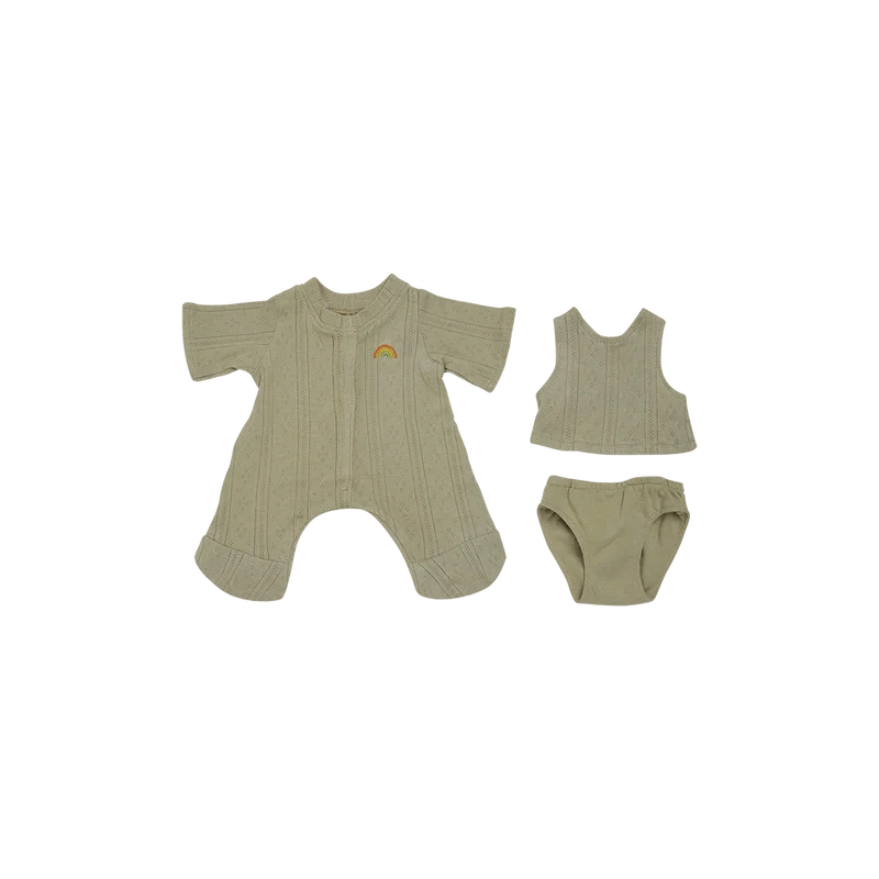 Dinkum Dolls Pointelle PJ Set Sage Olli Ella Lil Tulips