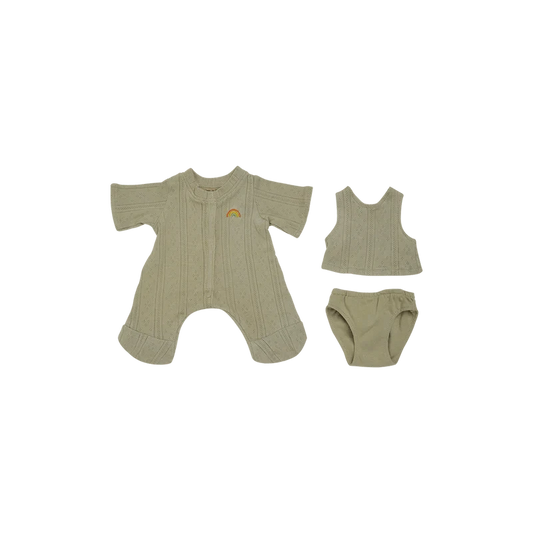 Dinkum Dolls Pointelle PJ Set Sage Olli Ella Lil Tulips