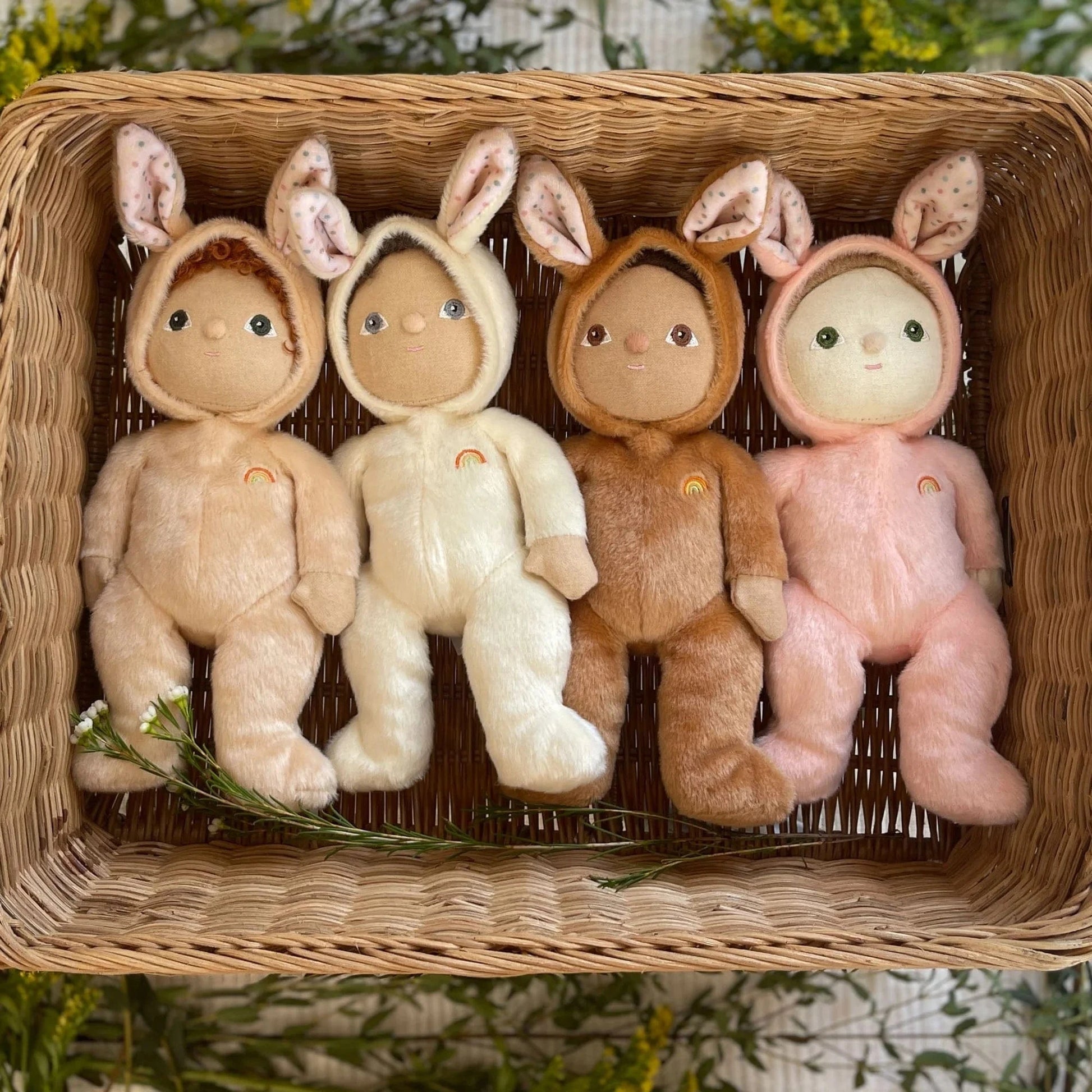 Dinky Dinkum Dolls - Basil Bunny - Cream Olli Ella Lil Tulips