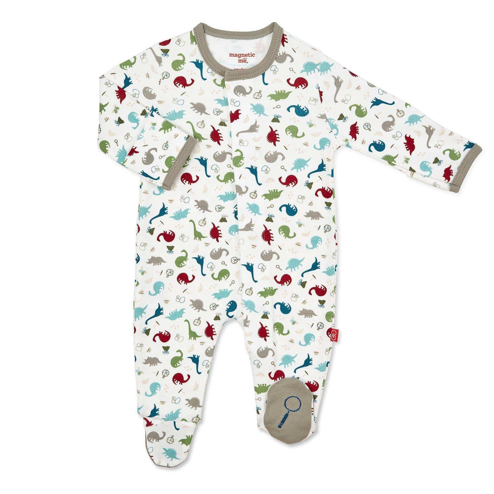 Dino Expedition Organic Cotton Magnetic Footie Magnetic Me Lil Tulips
