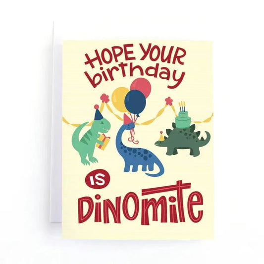 Dino-Mite Children's Dinosaur Birthday Card Pedaller Designs Lil Tulips