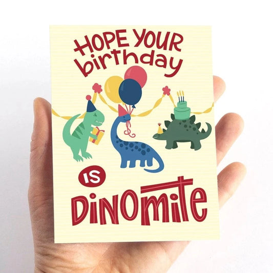 Dino-Mite Children's Dinosaur Birthday Card Pedaller Designs Lil Tulips