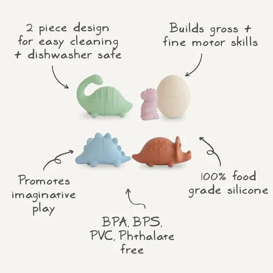 Dino Mold Free Bath Play Set (4 Pack) Mushie Lil Tulips